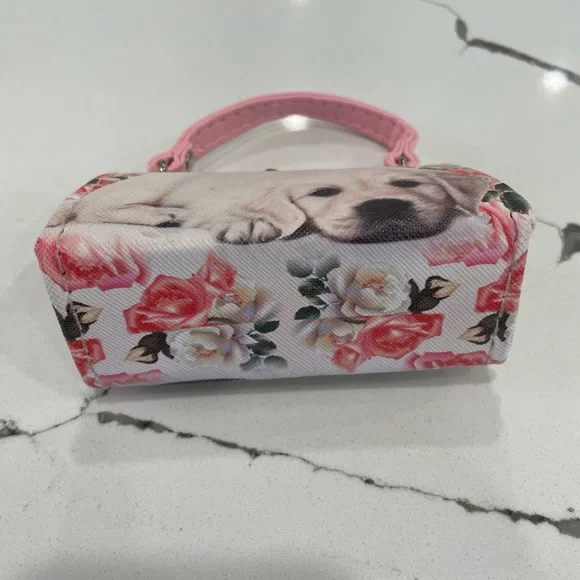 Tic Toc Pink Puppy Print Kiss Lock Lipstick/Change Purse/Bag Charm No Callouts - Picture 8 of 13